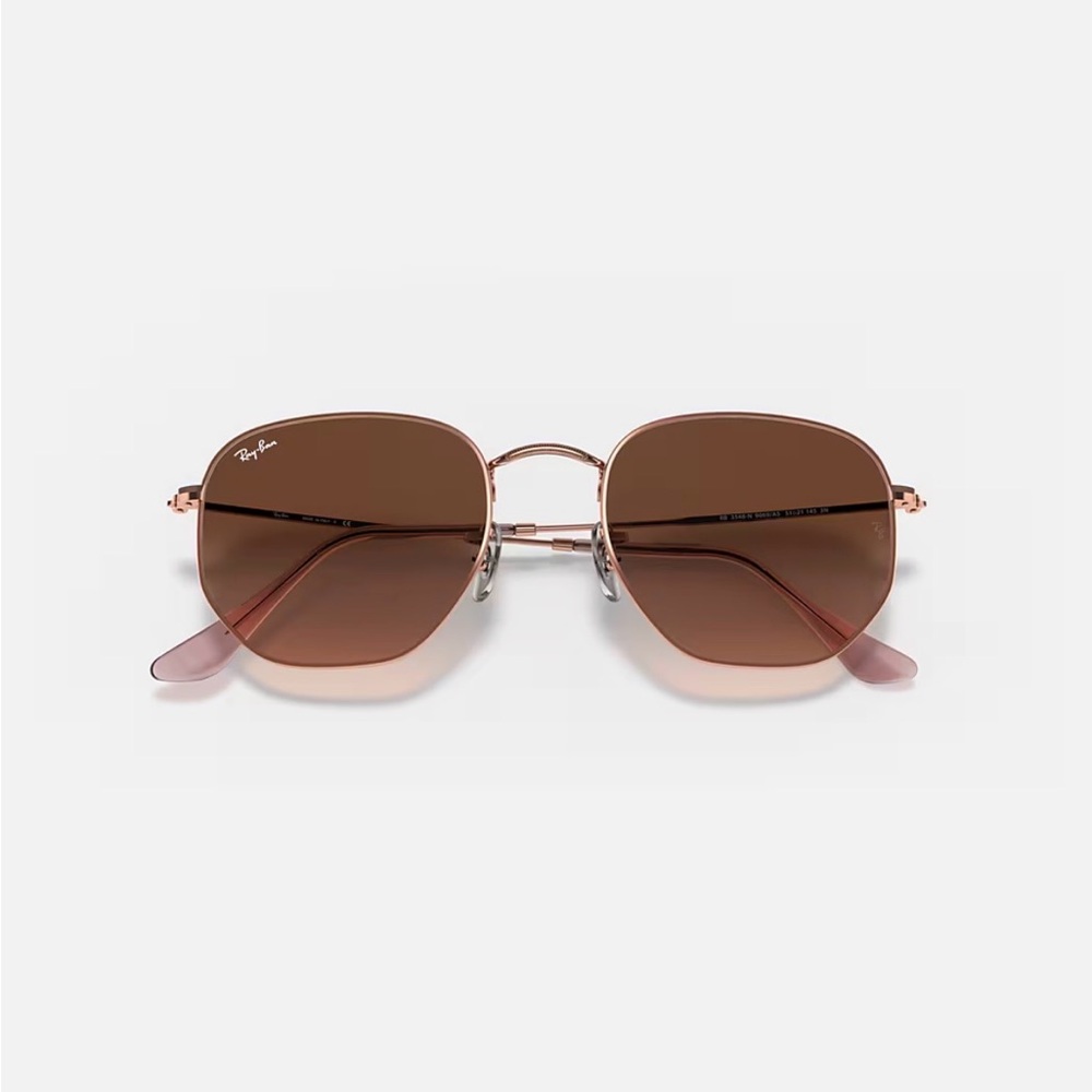 NWT Ray-Ban Hexagon Sunglasses Polished Copper